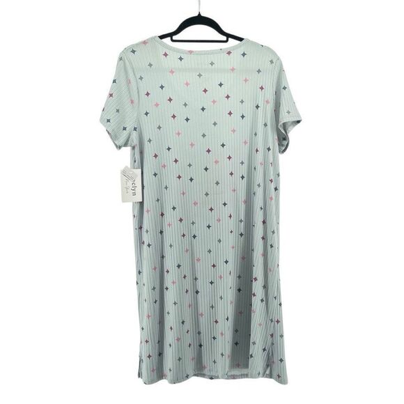 Jaclyn New York Blue Star Diamond Pearl Print Sleep Shirt Nightgown Medium NWT - Picture 2 of 8